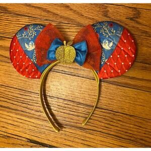 Disney Princess Snow White Mickey Ears Headband Disneyland Bow Singing Birds